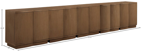 Veda Brown Oak Veneer Sideboard/Buffet, 5-Piece