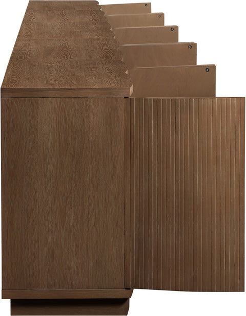 Veda Brown Oak Veneer Sideboard/Buffet, 5-Piece