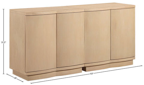 Veda Natural Oak Veneer Sideboard/Buffet, 2-Piece