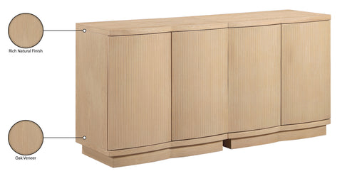 Veda Natural Oak Veneer Sideboard/Buffet, 2-Piece