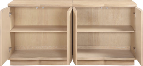 Veda Natural Oak Veneer Sideboard/Buffet, 2-Piece