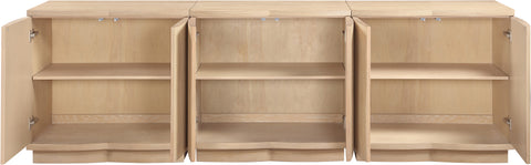 Veda Natural Oak Veneer Sideboard/Buffet, 3-Piece
