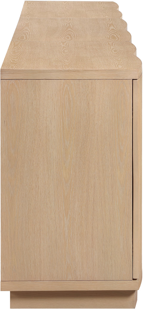 Veda Natural Oak Veneer Sideboard/Buffet, 3-Piece