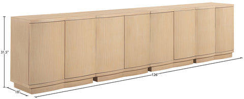 Veda Natural Oak Veneer Sideboard/Buffet, 4-Piece