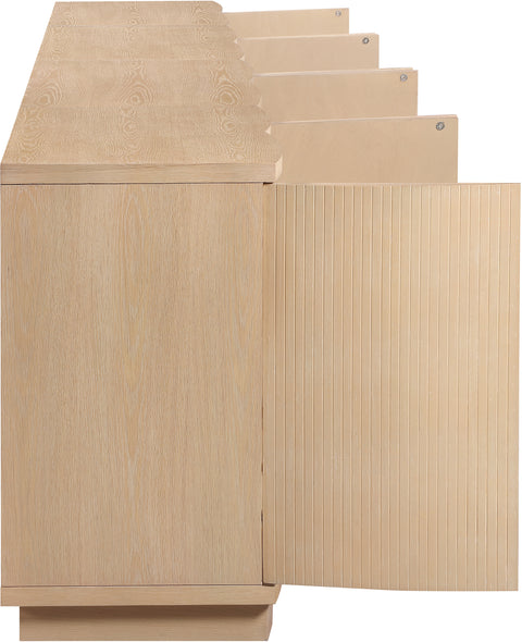 Veda Natural Oak Veneer Sideboard/Buffet, 4-Piece