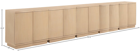 Veda Natural Oak Veneer Sideboard/Buffet, 5-Piece