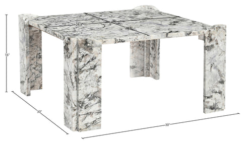 Briar Alaska Genuine Marble Coffee Table, 1 Piece