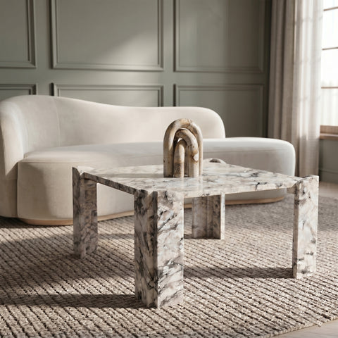 Briar Alaska Genuine Marble Coffee Table, 1 Piece