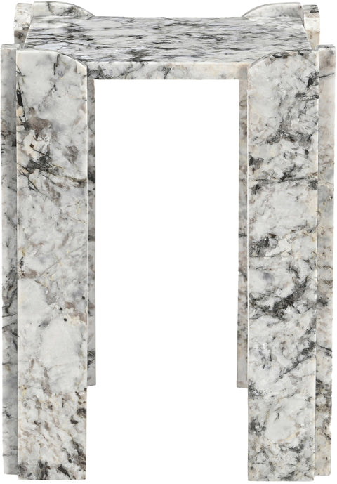 Briar Alaska Genuine Marble End / Side Table, 1 Piece