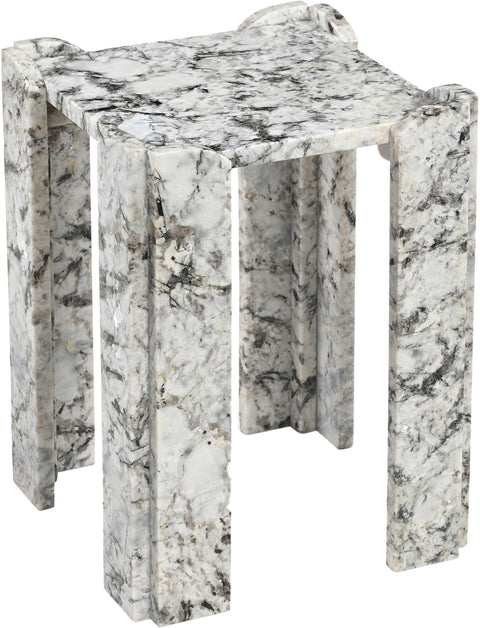 Briar Alaska Genuine Marble End / Side Table, 1 Piece