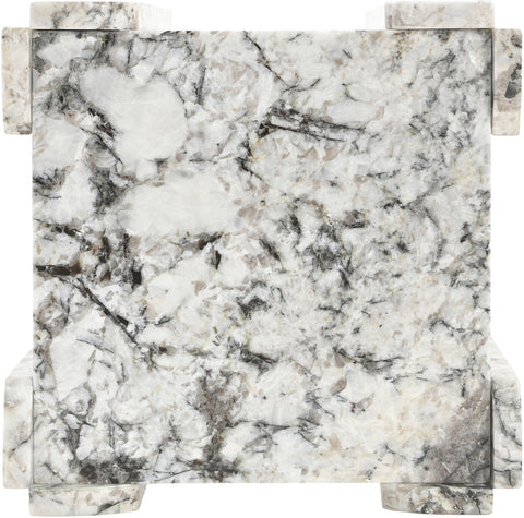 Briar Alaska Genuine Marble End / Side Table, 1 Piece