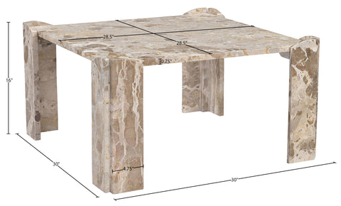 Briar Beige Genuine Marble Coffee Table, 1 Piece