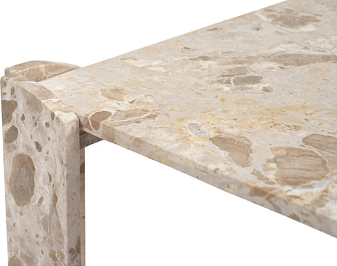 Briar Beige Genuine Marble Coffee Table, 1 Piece