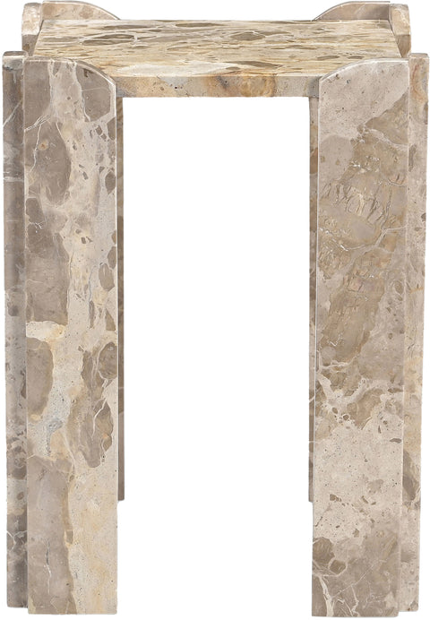 Briar Beige Genuine Marble End / Side Table, 1 Piece