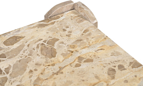 Briar Beige Genuine Marble End / Side Table, 1 Piece