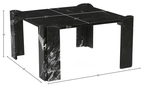 Briar Black Genuine Marble Coffee Table, 1 Piece