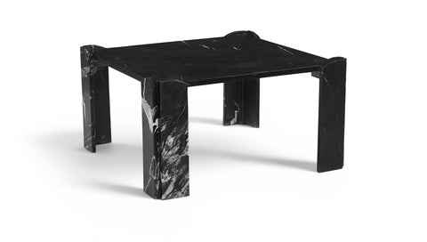 Briar Black Genuine Marble Coffee Table, 1 Piece