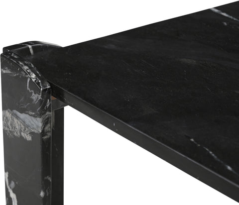 Briar Black Genuine Marble Coffee Table, 1 Piece