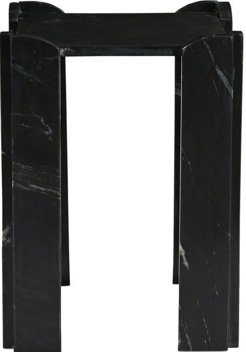 Briar Black Genuine Marble End / Side Table, 1 Piece