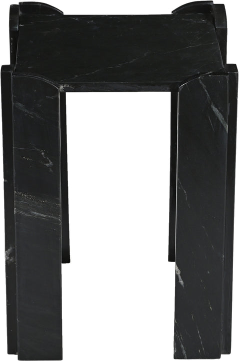 Briar Black Genuine Marble End / Side Table, 1 Piece