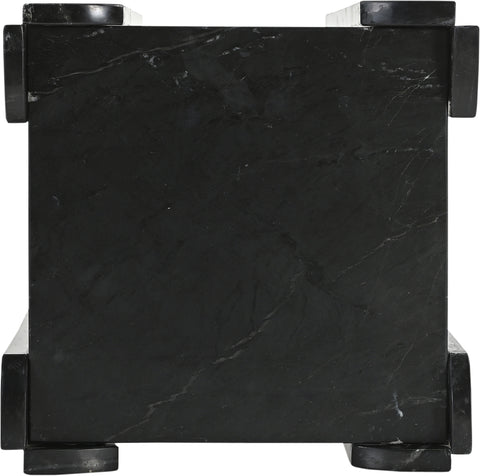 Briar Black Genuine Marble End / Side Table, 1 Piece