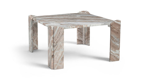 Briar Brown Genuine Marble Coffee Table, 1 Piece