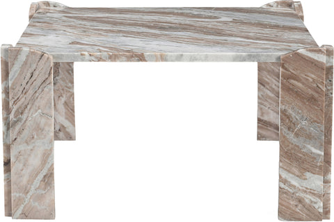 Briar Brown Genuine Marble Coffee Table, 1 Piece