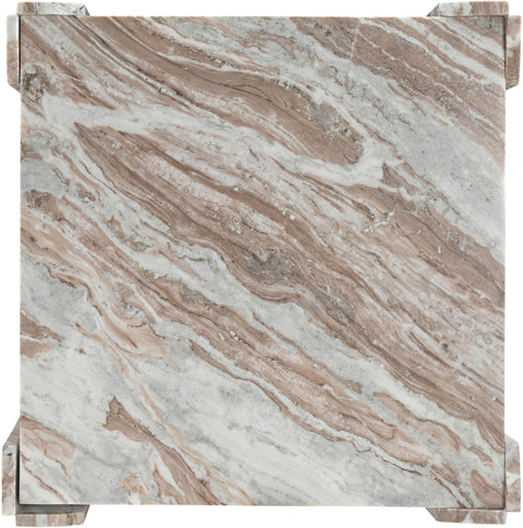 Briar Brown Genuine Marble Coffee Table, 1 Piece