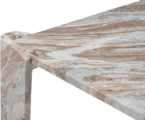 Briar Brown Genuine Marble Coffee Table, 1 Piece