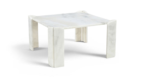 Briar White Genuine Marble Coffee Table, 1 Piece