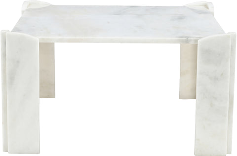 Briar White Genuine Marble Coffee Table, 1 Piece