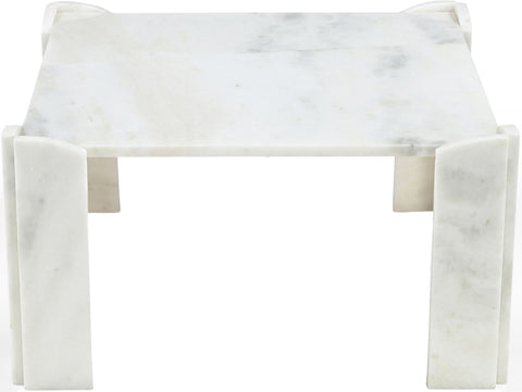Briar White Genuine Marble Coffee Table, 1 Piece