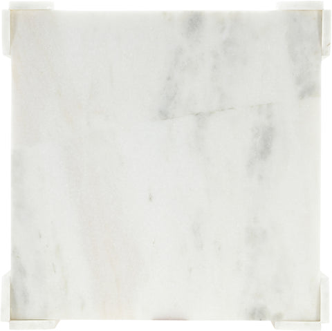 Briar White Genuine Marble Coffee Table, 1 Piece