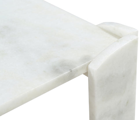 Briar White Genuine Marble Coffee Table, 1 Piece