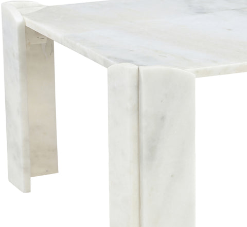 Briar White Genuine Marble Coffee Table, 1 Piece