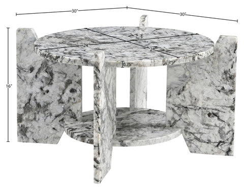 Emory Alaska Genuine Marble Coffee Table, 1 Piece