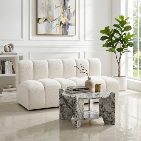 Emory Alaska Genuine Marble Coffee Table, 1 Piece