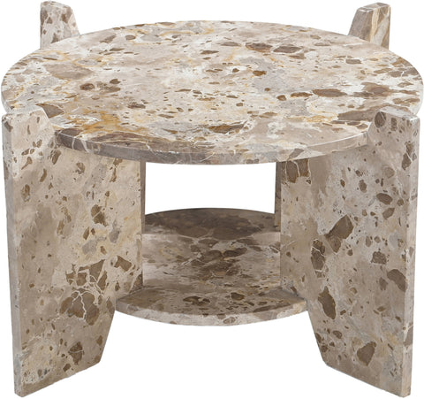 Emory Beige Genuine Marble Coffee Table, 1 Piece