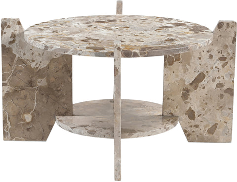 Emory Beige Genuine Marble Coffee Table, 1 Piece