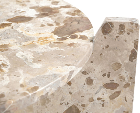Emory Beige Genuine Marble Coffee Table, 1 Piece