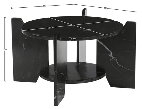 Emory Black Genuine Marble Coffee Table, 1 Piece