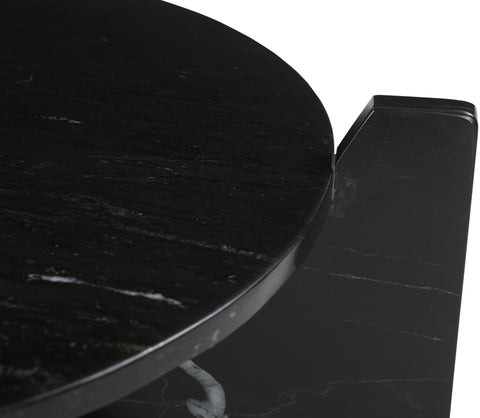 Emory Black Genuine Marble Coffee Table, 1 Piece