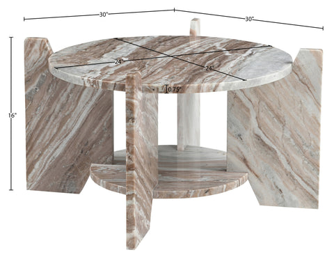 Emory Brown Genuine Marble Coffee Table, 1 Piece