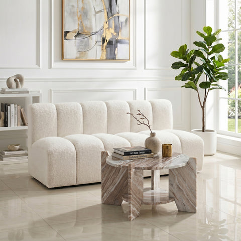 Emory Brown Genuine Marble Coffee Table, 1 Piece