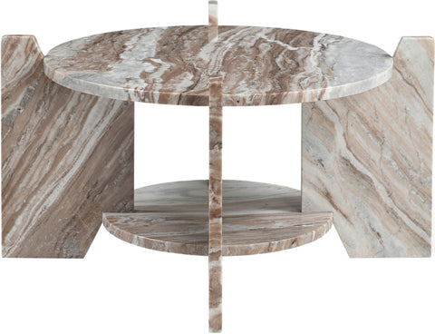 Emory Brown Genuine Marble Coffee Table, 1 Piece