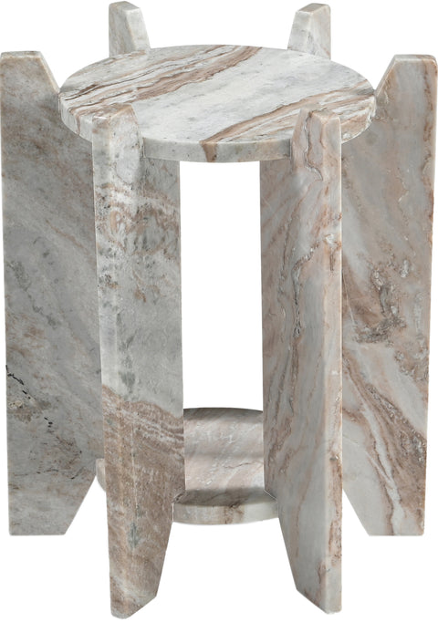 Emory Brown Genuine Marble End / Side Table, 1 Piece