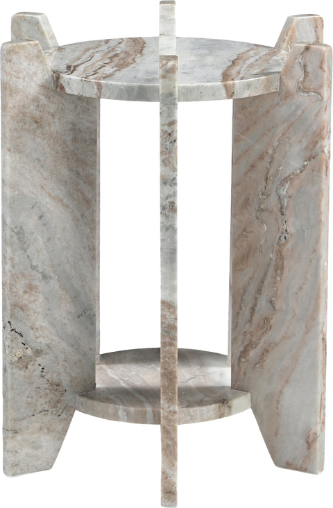 Emory Brown Genuine Marble End / Side Table, 1 Piece