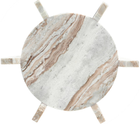 Emory Brown Genuine Marble End / Side Table, 1 Piece