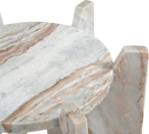 Emory Brown Genuine Marble End / Side Table, 1 Piece
