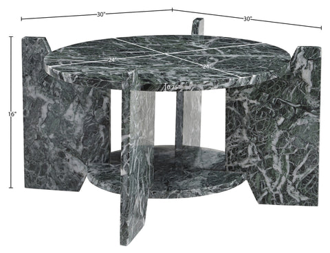 Emory Green Genuine Marble Coffee Table, 1 Piece